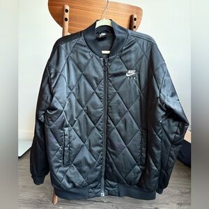 Nike Air Men's Black Quilted Bomber Jacket